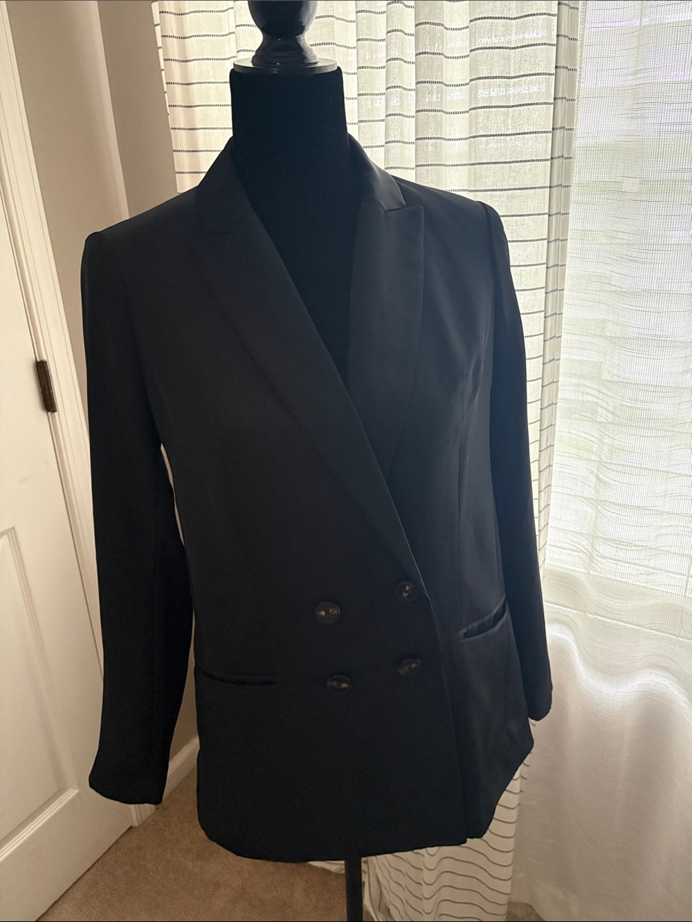Express Double-Breasted Black Blazer